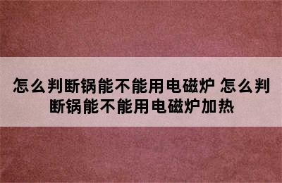 怎么判断锅能不能用电磁炉 怎么判断锅能不能用电磁炉加热